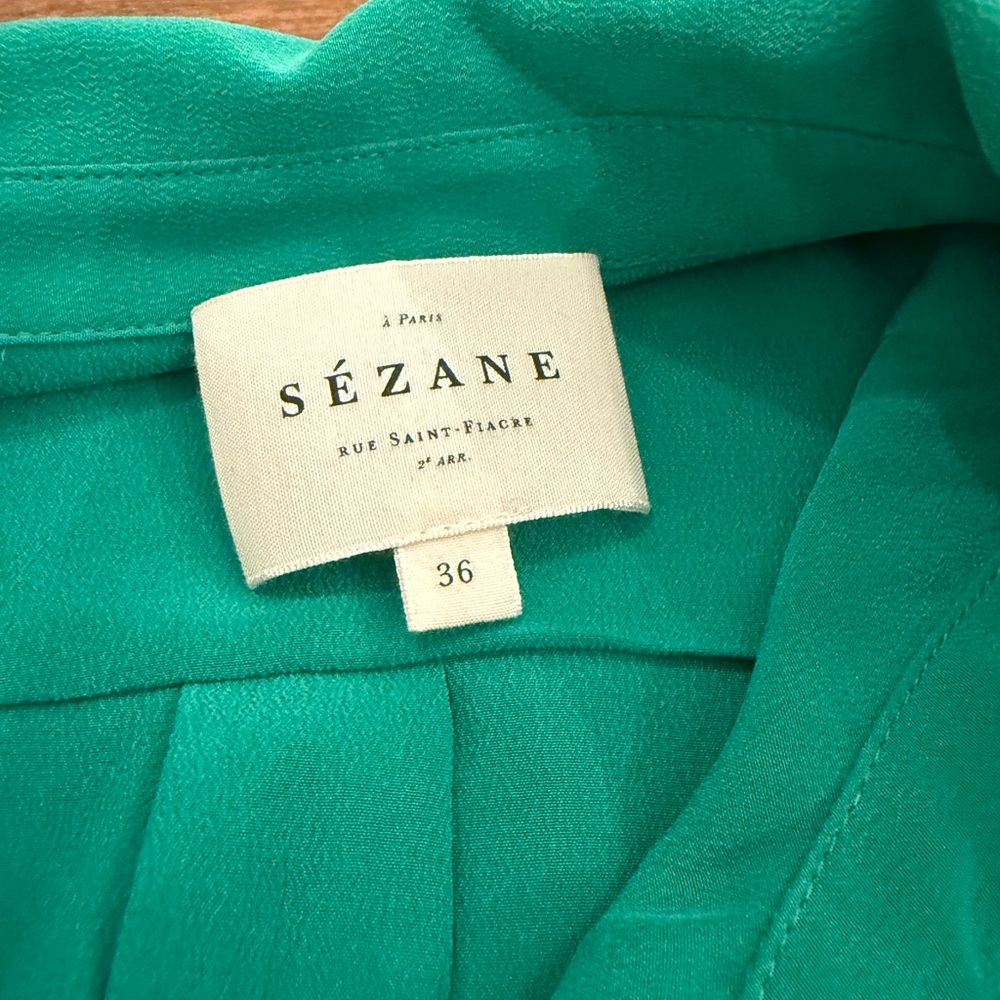 Sézane Green Blouse